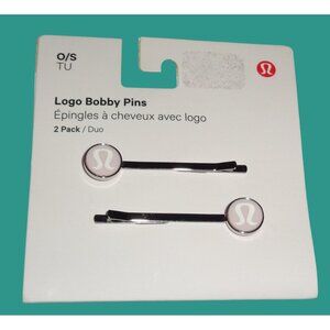 Lululemon Silver Tone Flush Pink Bobby Pins Metal Clips Hair Accessories 2 Pack